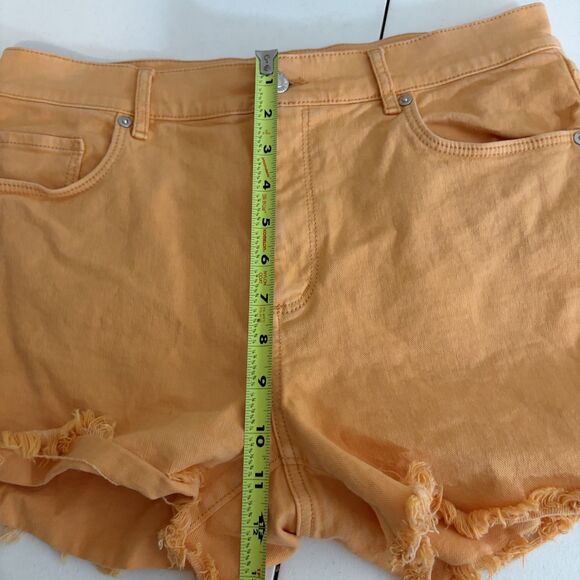 Loft The Cut Off Short Women's 28 6 Orange Fringe Denim Pockets Casual - Picture 9 of 10